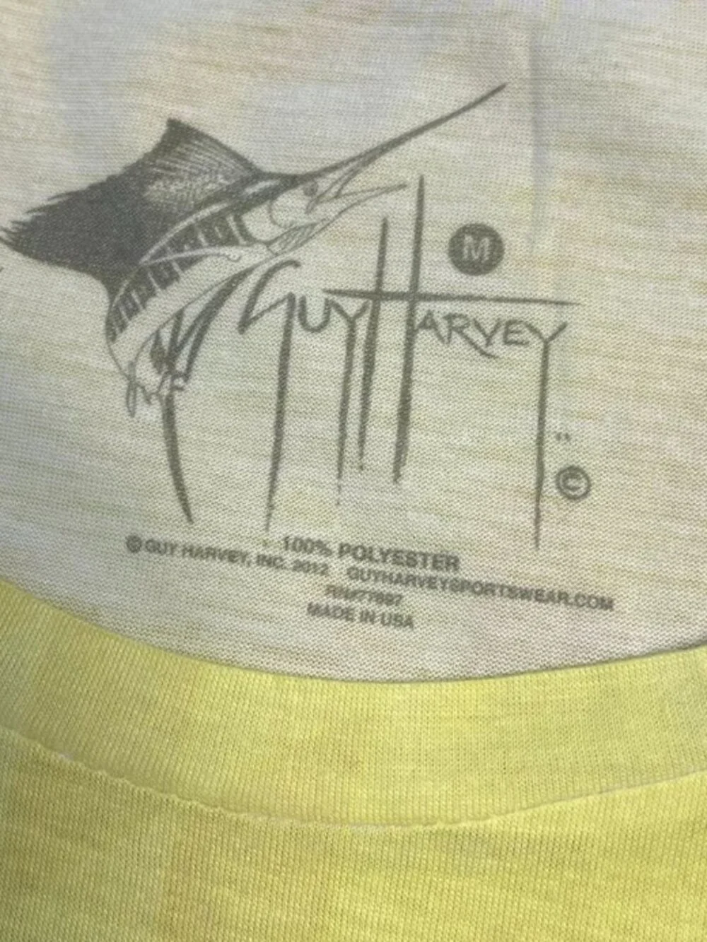 Guy Harvey Tropical Fish Print Dress Yellow Green Short Sleeve Medium - Picture 9 of 11